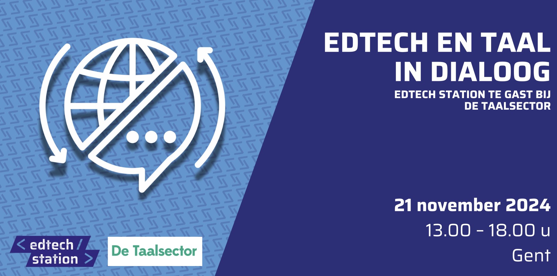 visual voor het event EdTech Station bij De Taalsector